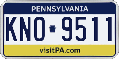 PA license plate KNO9511