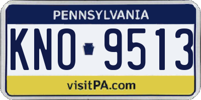 PA license plate KNO9513