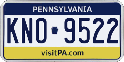 PA license plate KNO9522
