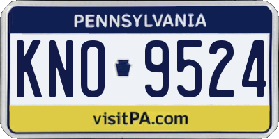 PA license plate KNO9524