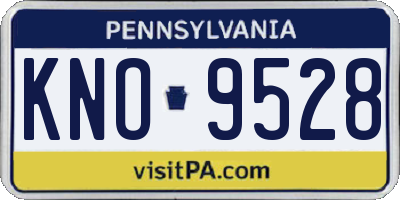 PA license plate KNO9528