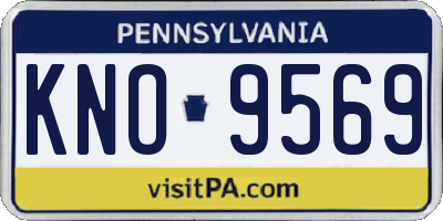 PA license plate KNO9569