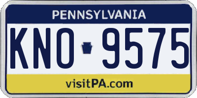 PA license plate KNO9575