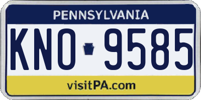 PA license plate KNO9585