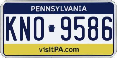 PA license plate KNO9586