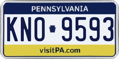 PA license plate KNO9593