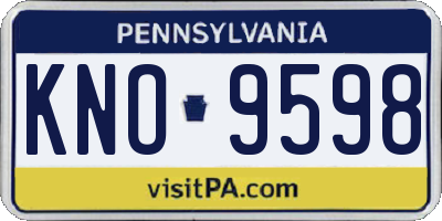 PA license plate KNO9598