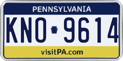 PA license plate KNO9614