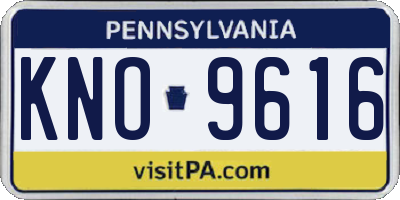 PA license plate KNO9616