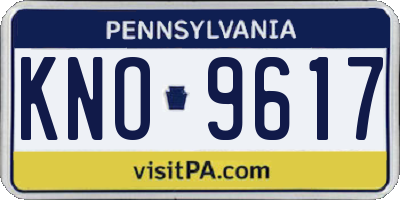 PA license plate KNO9617