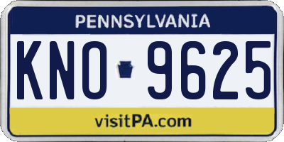 PA license plate KNO9625