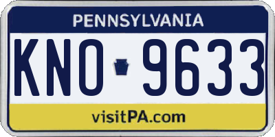 PA license plate KNO9633