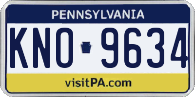 PA license plate KNO9634