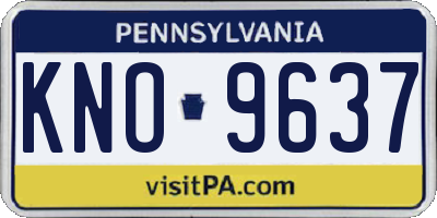 PA license plate KNO9637