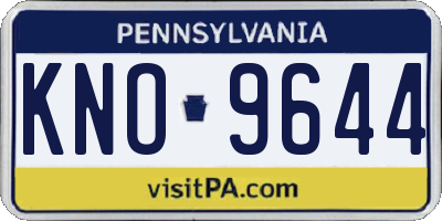 PA license plate KNO9644
