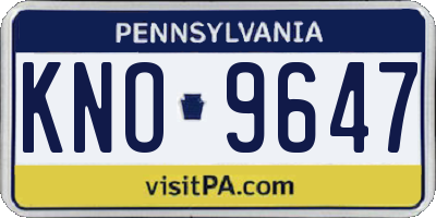 PA license plate KNO9647