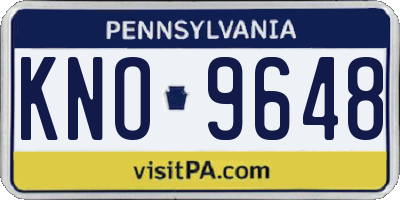 PA license plate KNO9648