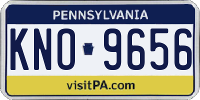 PA license plate KNO9656