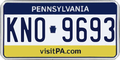 PA license plate KNO9693