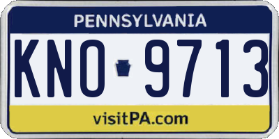 PA license plate KNO9713