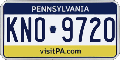 PA license plate KNO9720