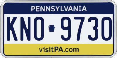PA license plate KNO9730