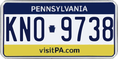 PA license plate KNO9738