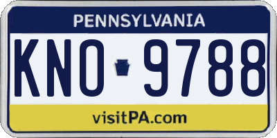 PA license plate KNO9788