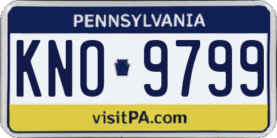 PA license plate KNO9799