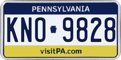 PA license plate KNO9828