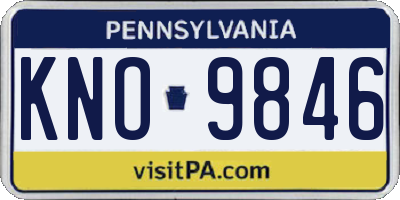 PA license plate KNO9846