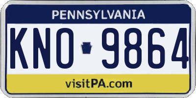 PA license plate KNO9864