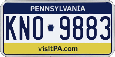 PA license plate KNO9883