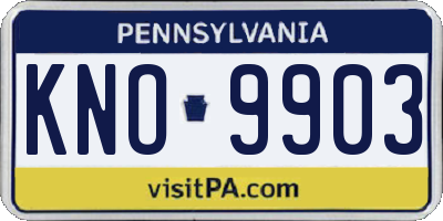 PA license plate KNO9903