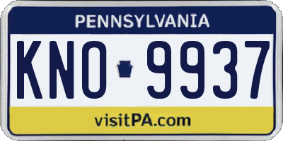 PA license plate KNO9937