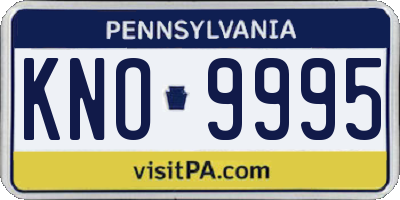PA license plate KNO9995