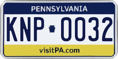 PA license plate KNP0032