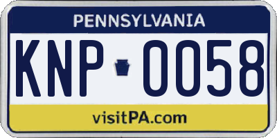 PA license plate KNP0058