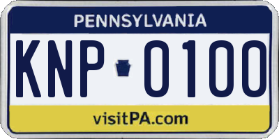 PA license plate KNP0100