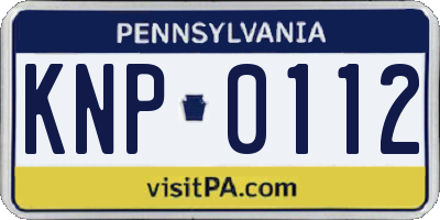 PA license plate KNP0112