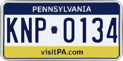PA license plate KNP0134