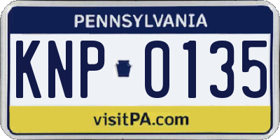 PA license plate KNP0135