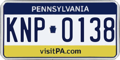 PA license plate KNP0138