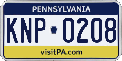 PA license plate KNP0208