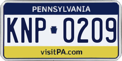 PA license plate KNP0209