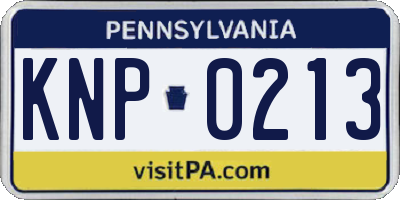 PA license plate KNP0213