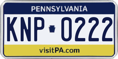 PA license plate KNP0222