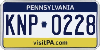 PA license plate KNP0228