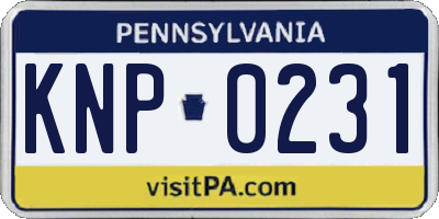 PA license plate KNP0231