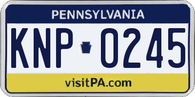 PA license plate KNP0245